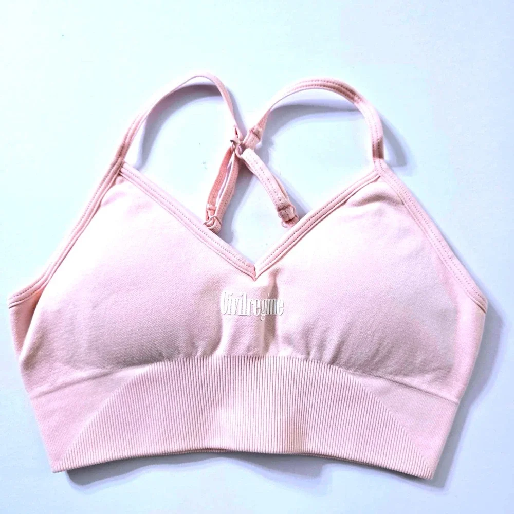 Civil Regime Kelly Seamless Sports Bra Blush‎ Pink Size Small